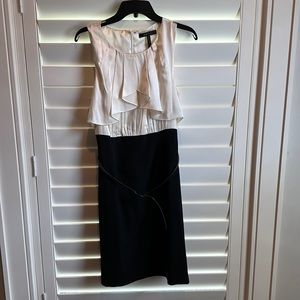 BCBG black and ivory sleeveless dress size 12